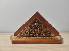 Vintage Pixieland Letter Rack – Wooden & Brass Devon Souvenir – Collectible