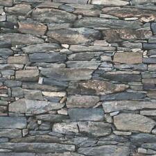 Debona Natural Stone Slate Wall Charcoal 3D Effect Feature Wallpaper 1281