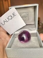 LALIQUE Purple Crystal Glass Cabochon Ring Size L 1/2 BOXED K.5 US 6