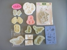 Sugar Craft Silicone Moulds Job Lot Birds Butterflies Teddy Bunny Dragonfly Rose