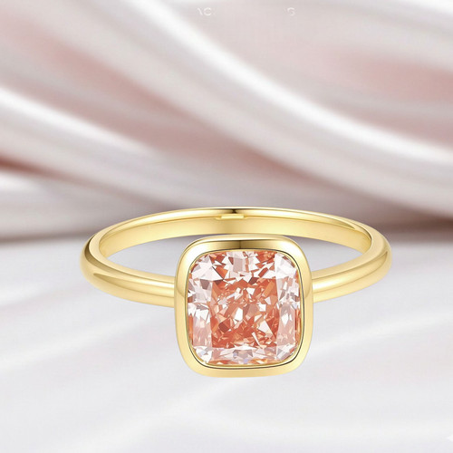Fancy vivid pink diamond ring - fancy,