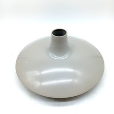 VINTAGE INDUSTRIAL DESIGN FLYING SAUCER LAMP SHADE GREY METAL COLLECTABLE