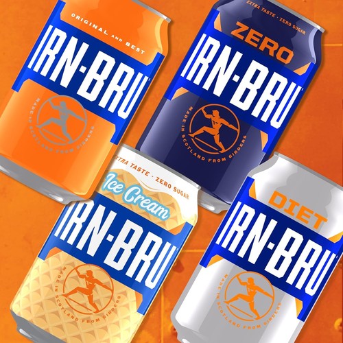 Irn bru fizzy drink cans - irn-bru,