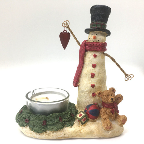 Yankee candle snowman holding - candle,