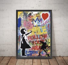 Banksy Funky Monkey Wall Art Poster Print Gift Home Bedroom A4 A3