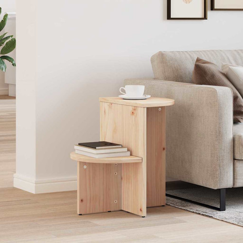 Coffee table round solid pine - table,