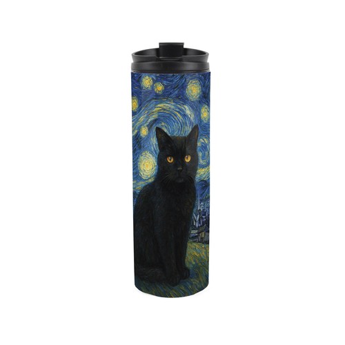 Van gogh starry night cat - starry,