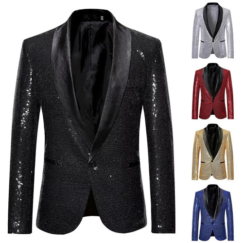Glitter sequin blazer jacket - sequin,