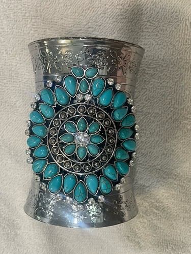 Faux turquoise cuff - cuff, native