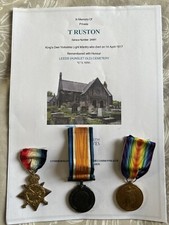 WW1 15 Trio Medals Ruston DOW