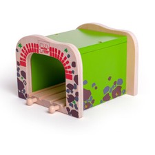 Bigjigs Rail Double Tunnel, Wooden Train Set Accessories, Train Set Tunnel