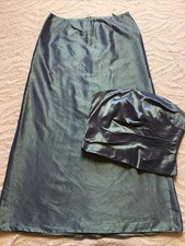 Monsoon Pale Teal Silk Maxi Skirt (14) & Bodice (16) Strapless Top Outfit