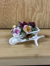 Royal Albert old country roses - floral china wheelbarrow (629a)