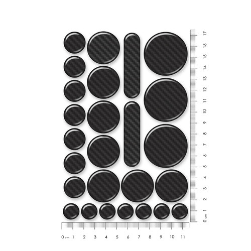 Carbon domed stickers - carbon,