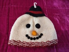 PACHAMAMA wool, fleece lined, snowman, winter, Christmas, handmade hat,