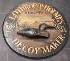 Antique Lothrop . T Holmes 1823 Decoy Maker Advertising Board