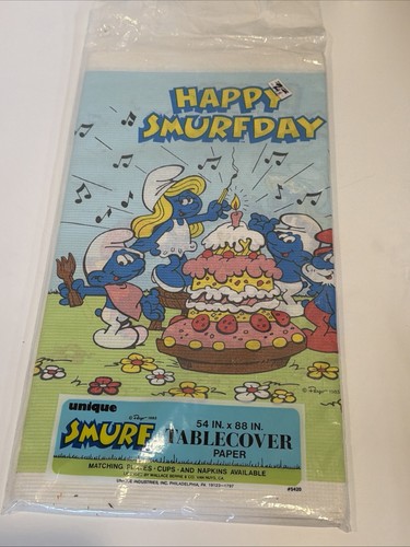 Vintage smurfs birthday paper - vintage,