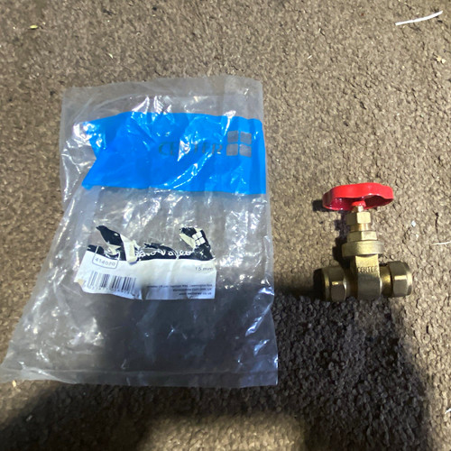 15mm brass straight gate valve - brass,