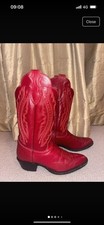Real Leather Red Cowboy Boots