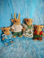 Vintage Sylvanian Families Moss Reindeer Family - with clothes 4 figures