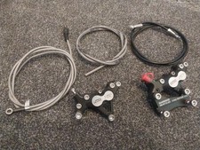 Shimano Deore Xt 4 Pot Disc Brake Calipers BR-M755 Braided Hoses Retro MTB 