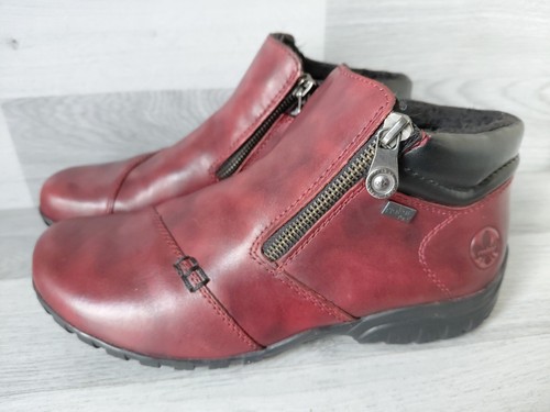 Rieker womens burgundy - burgundy, leather