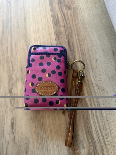 Fossil pink polka dot - pink, wristlet