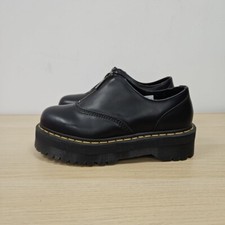 Dr Martens 1461 Aurian II Quad Chunky Black Smooth Leather Platform Shoes Uk 7