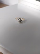 1.01ct Natural Rough Kite Shape Diamond Solitaire Ring 14k Gold