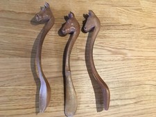 Unique Hand Carved Horses Head Wooden Knife Fork and Spoon Set