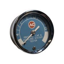 Vintage AC Radiator Pressure Cap & Cooling System Tester Gauge Classic Blue Face