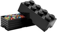 LEGO Storage Brick 8 Knobs BLACK Stackable Box 12 l LARGE BEDROOM  DESK TIDY NEW
