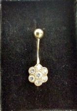 9ct Gold Flower Cubic Zirconia