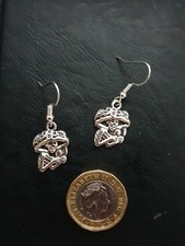 Ladies Silver Mexican Mariachi Hook Earrings Musical Instrument Maracas Gift