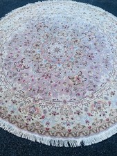 Beautiful Handmade Persian Rug Silk Carpet Silk Rug 250 X 250 Round Premium Rug 