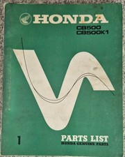HONDA CB500 K1 CB500 K2  GENUINE PARTS LIST PRINTED IN JAPAN 1972 MANUAL