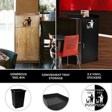 Wooden Litter Bin & Tray Stand