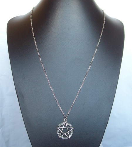 Pentagram pentacle pendant - pentagram, 32"