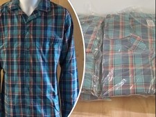 Joblot Bundle 15 De-Branded Long Sleeve Cotton Green Checked Pyjama Top Size XL