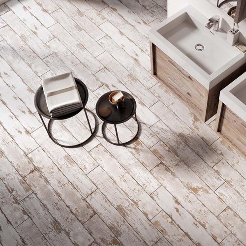 Reclaimed white porcelain - reclaimed, wood