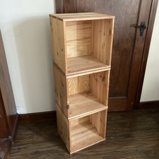 3 x Solid Wood Pine Cube