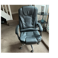 Black Faux Leather Executive