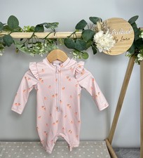 M&S Baby Girls Preloved Peach Print Sunsafe Swimming Costume 3-6 Months
