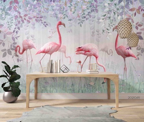 Flamingo floral plant - 3d,