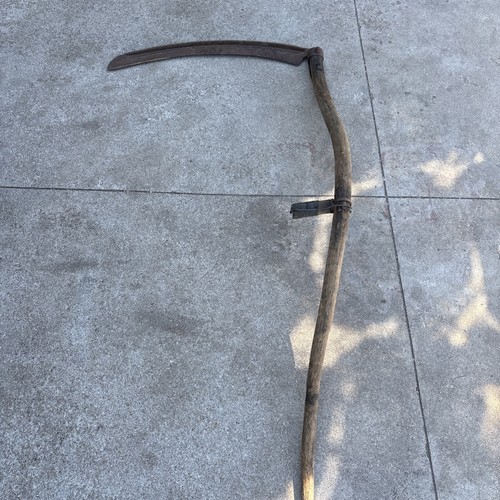 Antique scythe farm tool - scythe, grimm