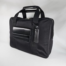 Dunhill Business Bag Briefcase Leather Ballistic Nylon Document Made In France