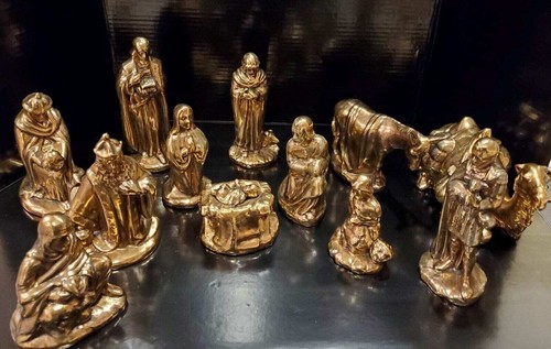 Vtg ceramic nativity scene