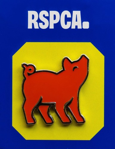 Rspca pig metal pin badge - rspca,
