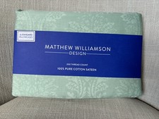 Matthew Williamson Design Floral Bloom Mint Green Standard Pillowcase Pair 200TC