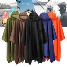 Hooded Rain Poncho Water Resistant Rain Cape Cloak Adults Poncho For Travel